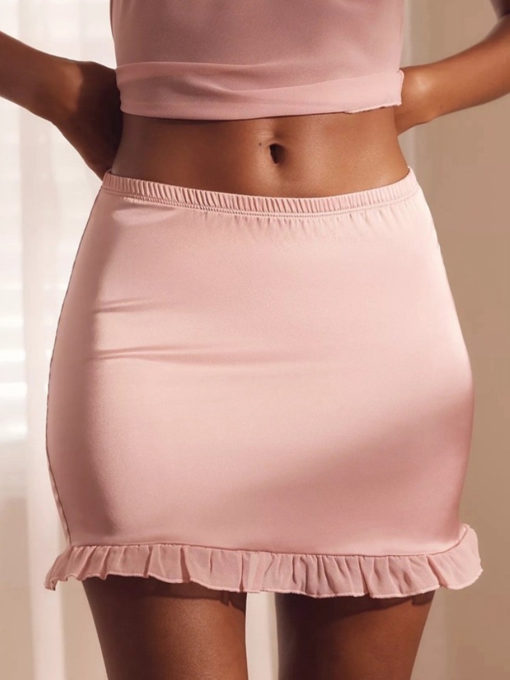 NWT Anthropologie Mauve Ruffle Mini Skirt